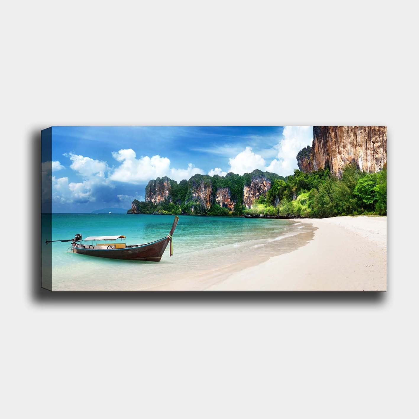 Quadro em Tela 100% Canvas Multicolor 50x120 cm com Moldura de Madeira (3 cm)