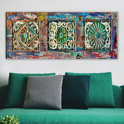 Quadro Tela Decorativa Multicolor 50x120 cm | 100% Canvas com Moldura de Madeira 3 cm
