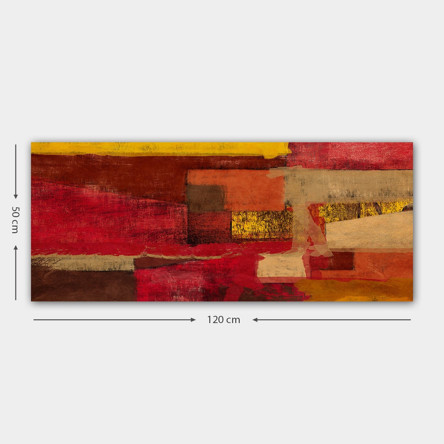 Tela Decorativa Multicolor 50 x 120 cm – 100% Canvas com Moldura de Madeira (3 cm)