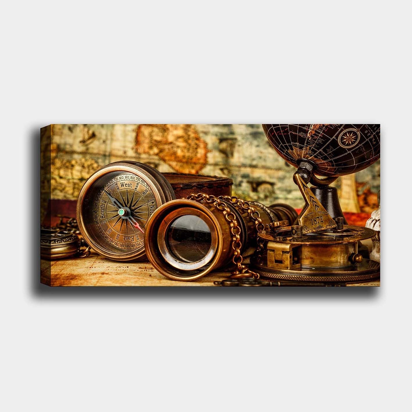 Quadro em Tela Decorativo Multicolor com Moldura de Madeira (3 cm) – 50 x 120 cm