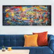 Quadro em Tela Decorativa Multicolor 50 x 120 cm com Moldura de Madeira (3 cm) – 100% Canvas – YTY2206521390_50120