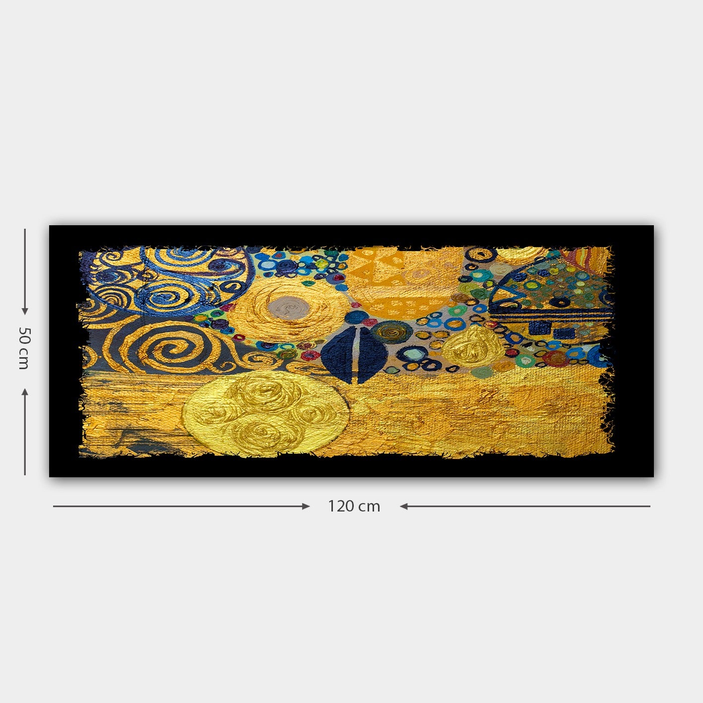 Tela Decorativa em Canvas Multicolor 50 x 120 cm com Moldura de Madeira (3 cm) – 100% Tela, 1,68 kg | YTY222207_50120
