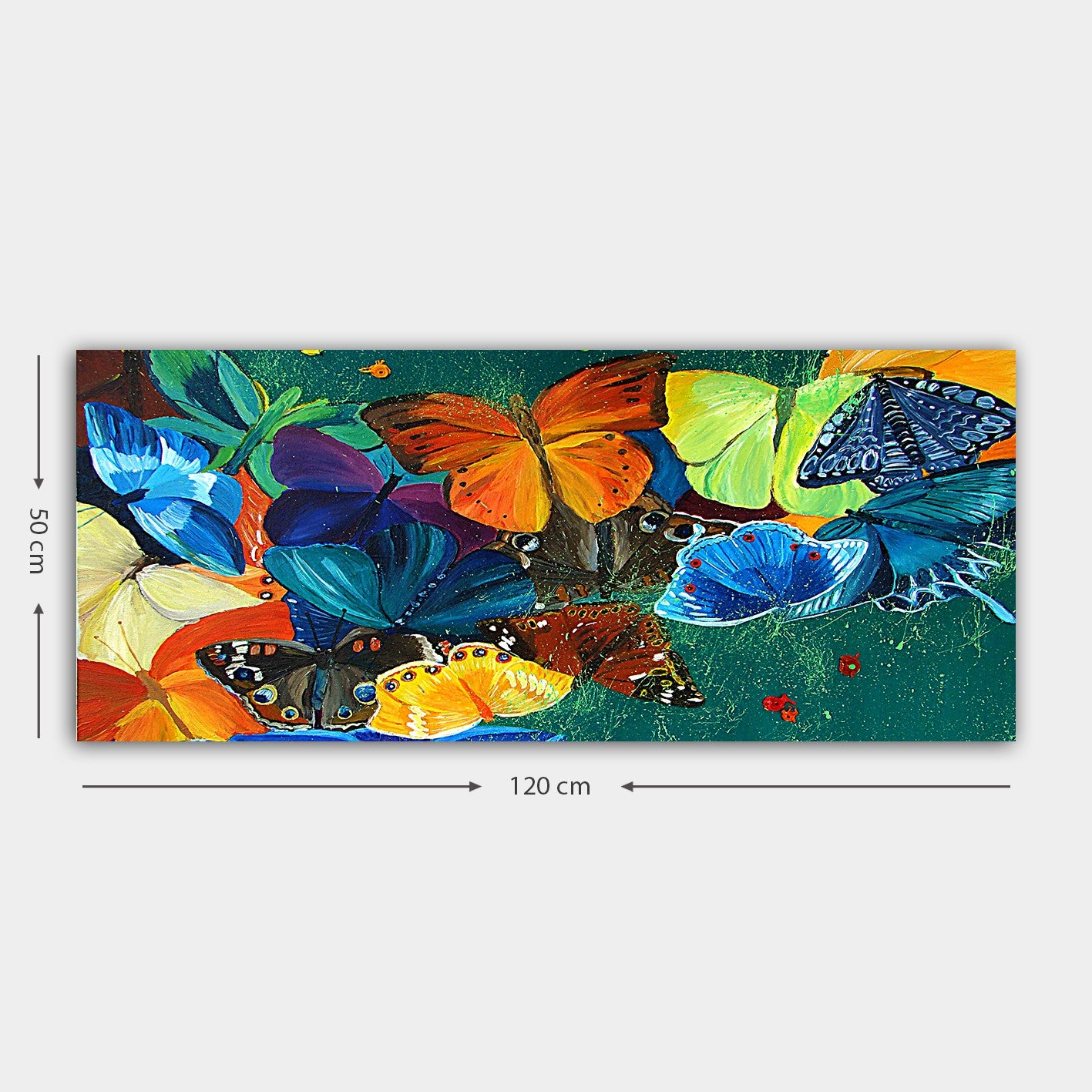 Tela Decorativa em Canvas Multicolor com Moldura de Madeira (3 cm) – 50 x 120 cm