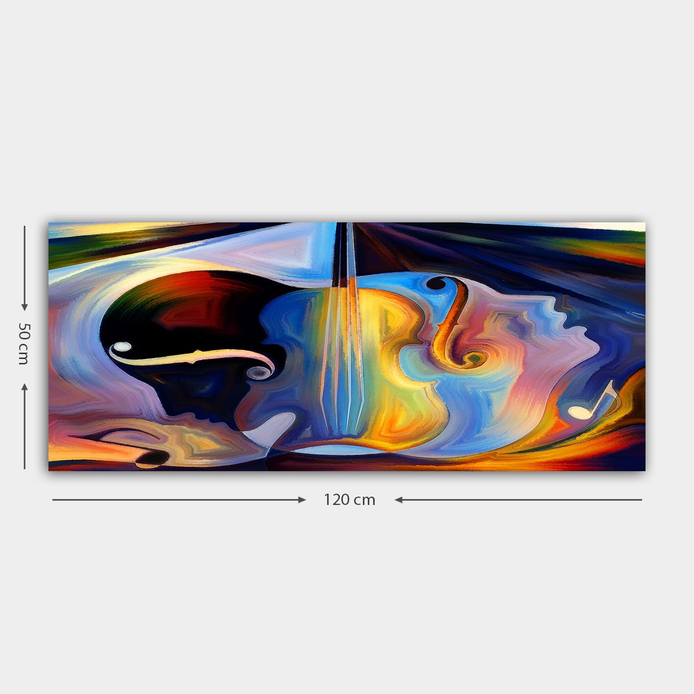 Tela Decorativa Multicolor 50 x 120 cm, 100% Canvas, Moldura em Madeira 3 cm (Ref. 451ERN1379)