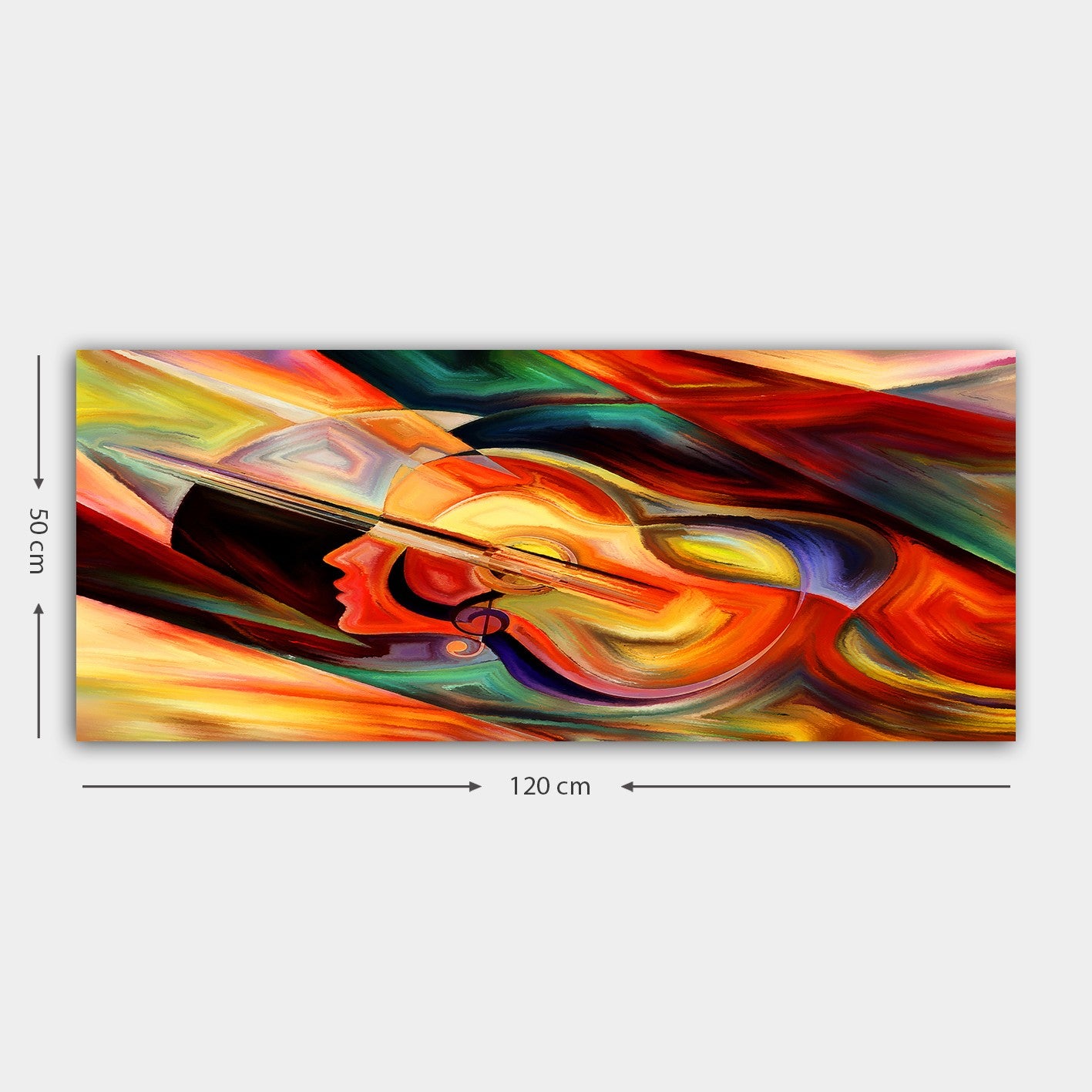 Quadro em Tela Decorativo Multicolor 50x120 cm | Canvas 100% com Moldura de Madeira 3 cm | YTY225930637_50120