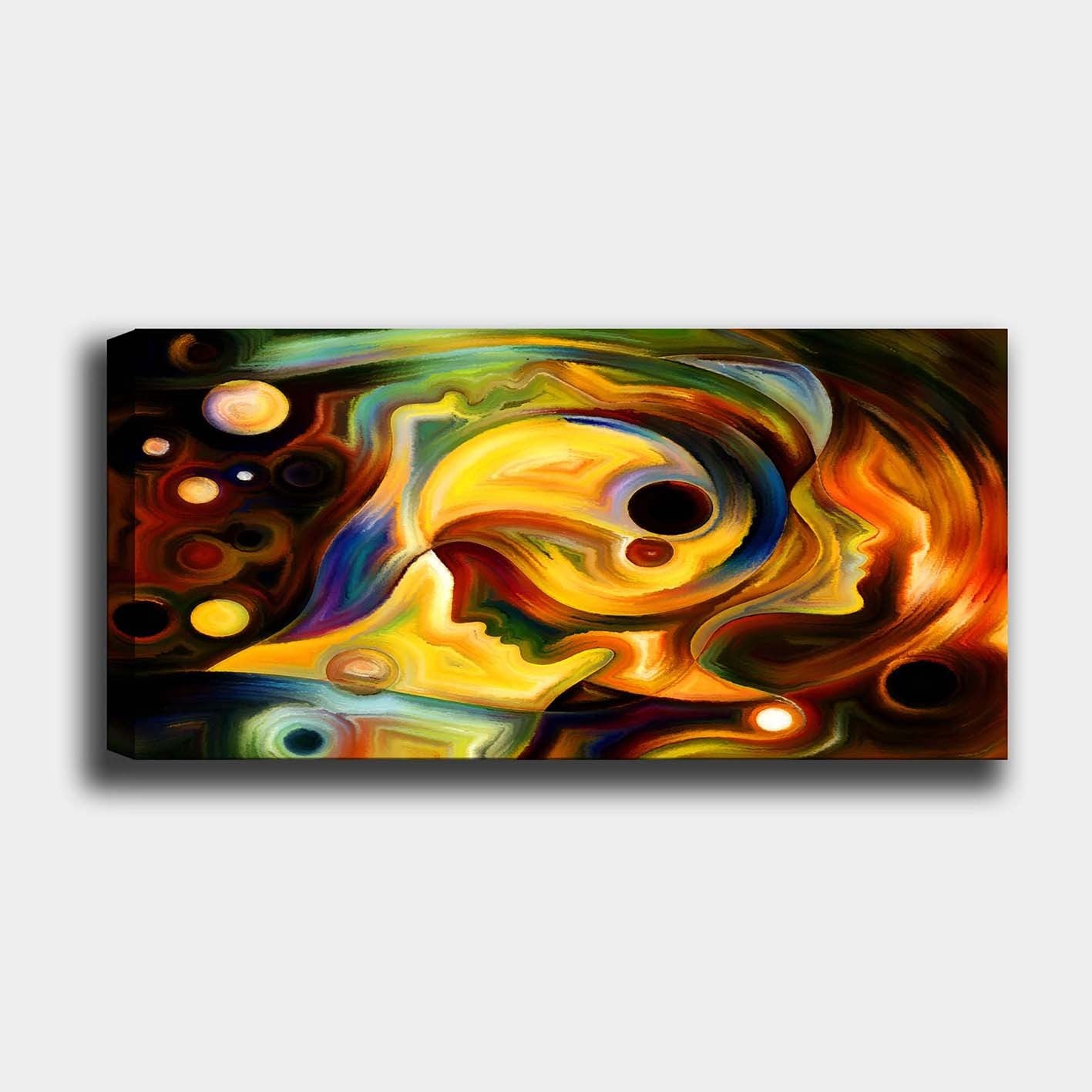 Tela Decorativa Multicolor 50x120 cm com Moldura 100% Madeira (3 cm) – 100% Canvas