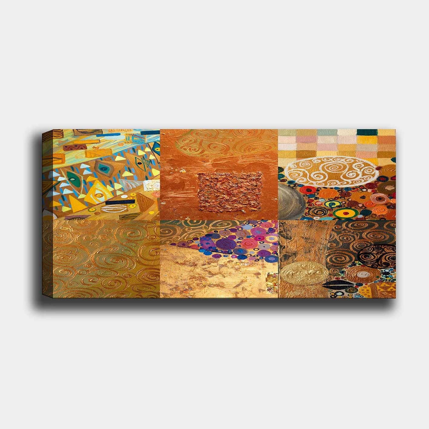 Quadro Decorativo em Canvas 100% Multicolor 50x120 cm com Moldura de Madeira (3 cm)