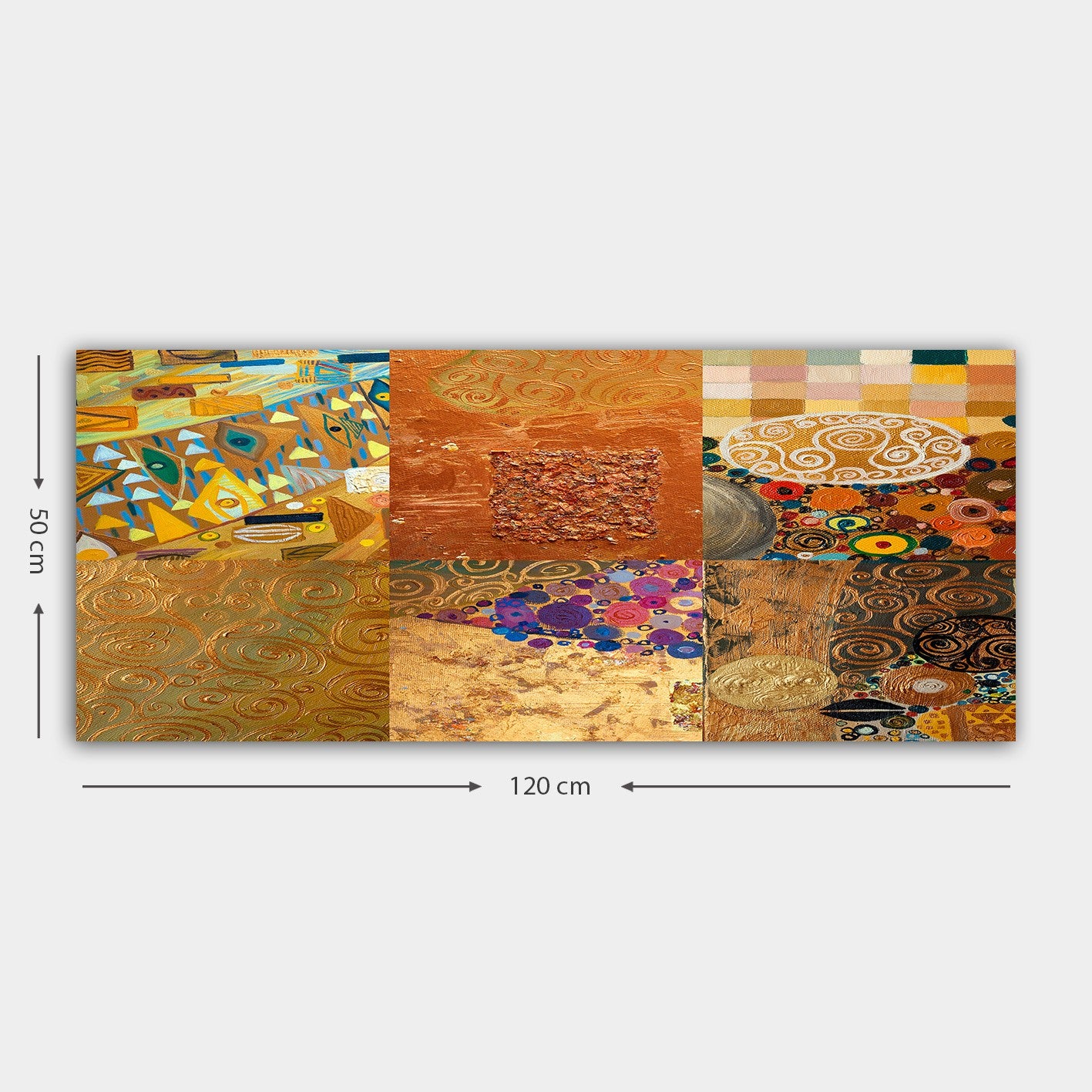 Quadro Decorativo em Canvas 100% Multicolor 50x120 cm com Moldura de Madeira (3 cm)