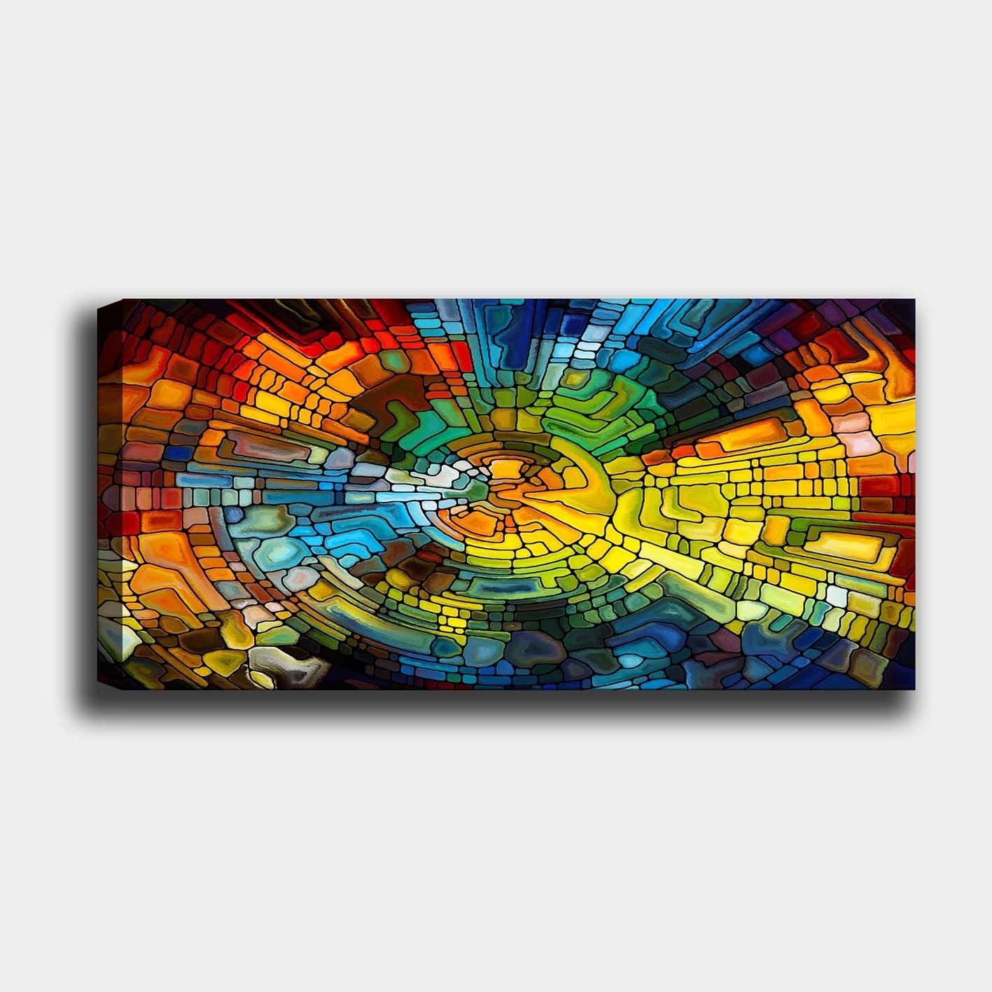 Quadro Decorativo em Tela 100% Canvas Multicolor 50x120 cm | Moldura 100% Madeira (3 cm)