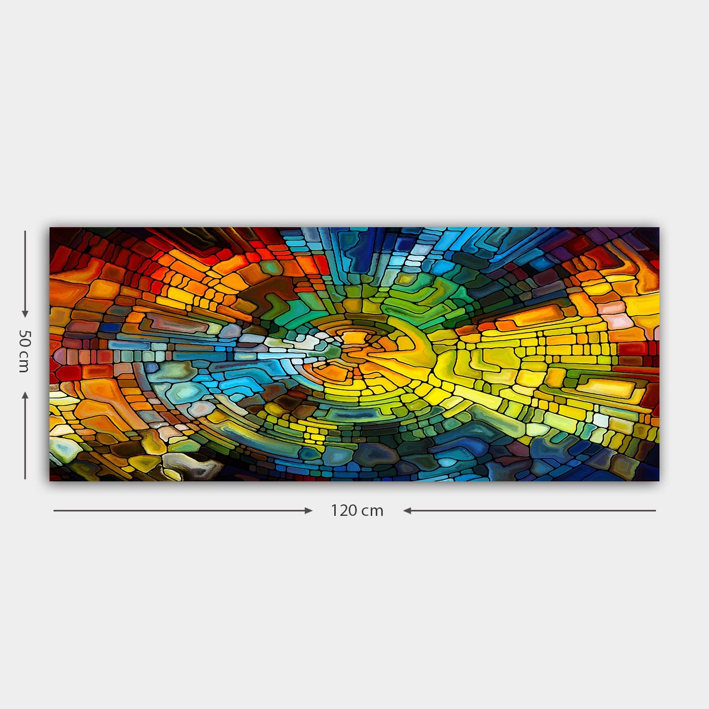 Quadro Decorativo em Tela 100% Canvas Multicolor 50x120 cm | Moldura 100% Madeira (3 cm)