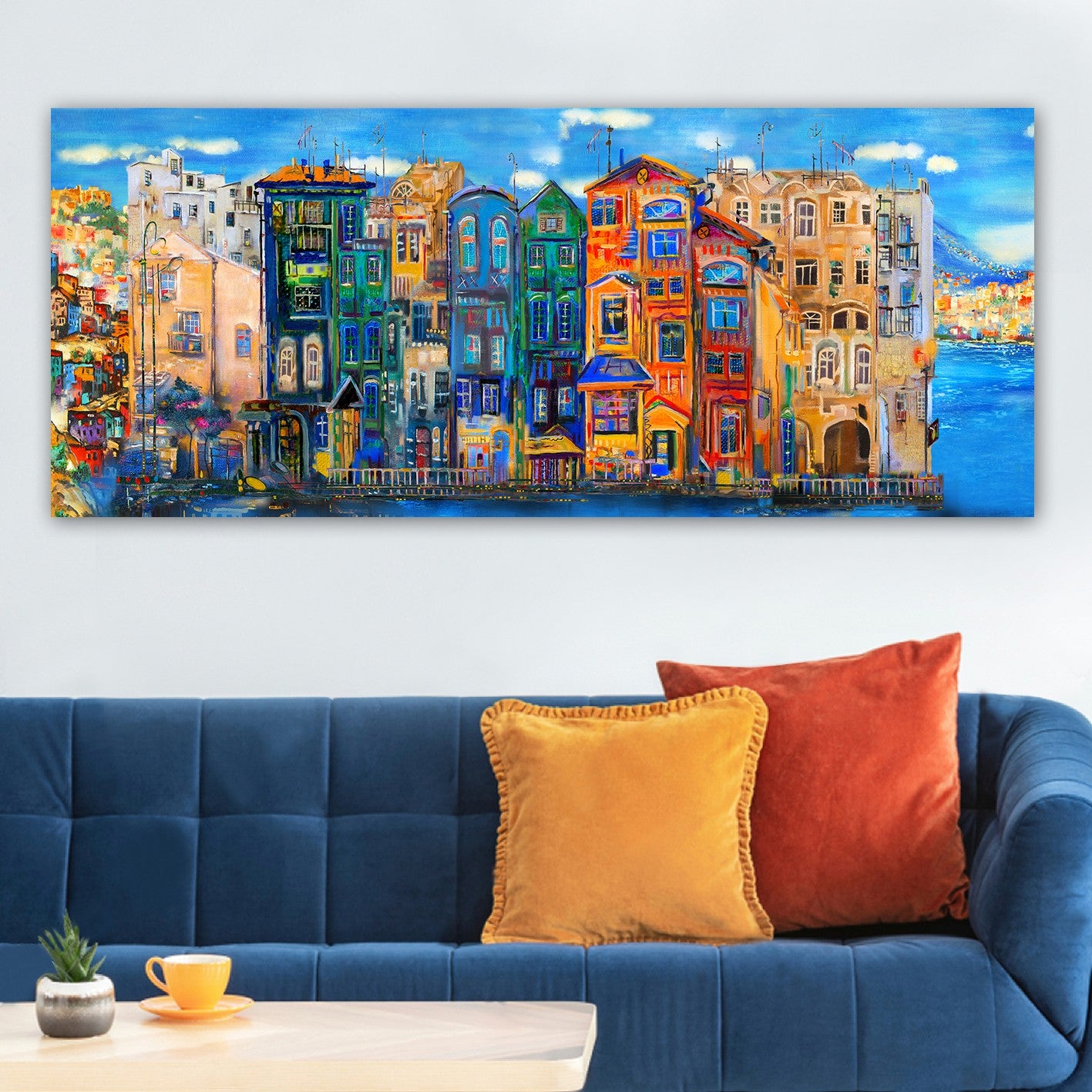 Impressionante pintura decorativa em tela, 50 x 120 cm | 100% tela, 100% moldura de madeira (3 cm de espessura) | Perfeito para amantes de decoração e arte