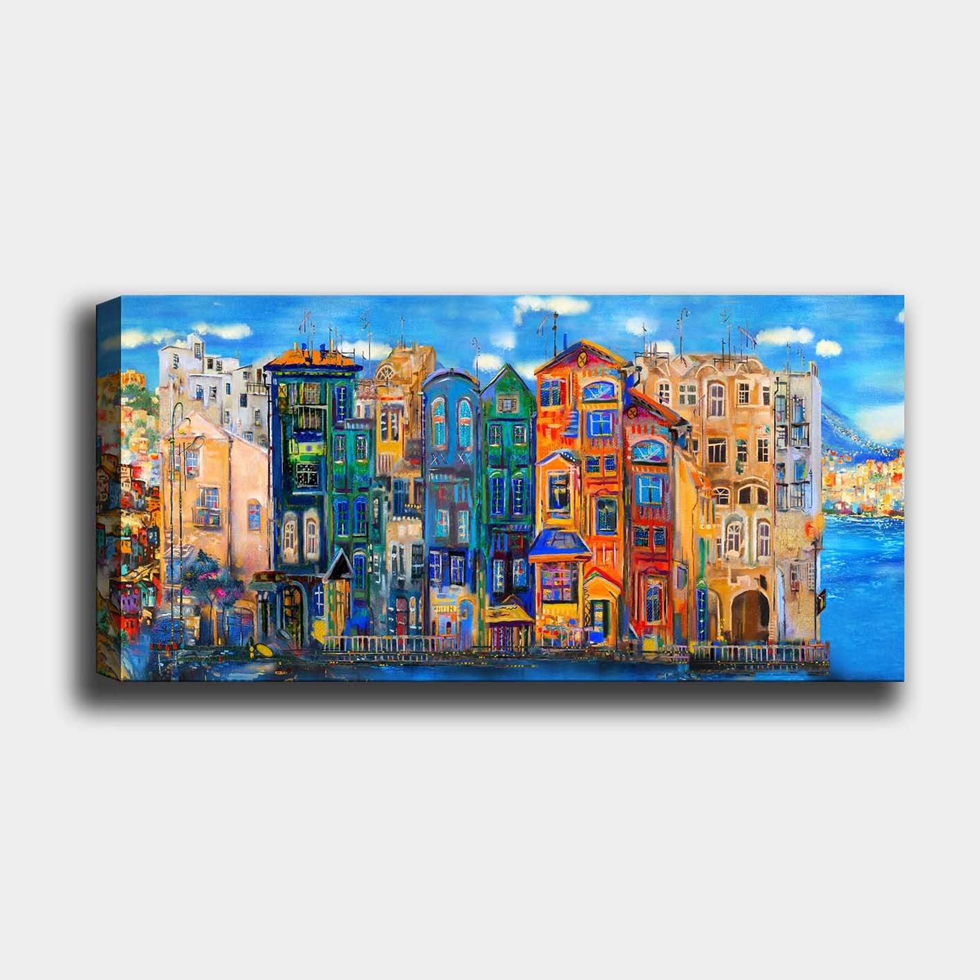 Impressionante pintura decorativa em tela, 50 x 120 cm | 100% tela, 100% moldura de madeira (3 cm de espessura) | Perfeito para amantes de decoração e arte