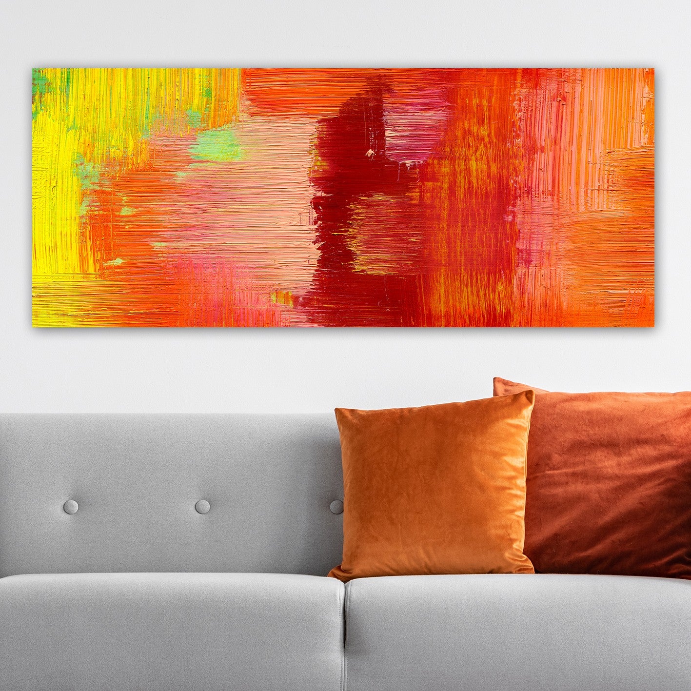 Impressionante pintura decorativa em tela, 50 x 120 cm | 100% tela, 100% moldura de madeira (3 cm de espessura) | Perfeito para amantes de decoração e arte