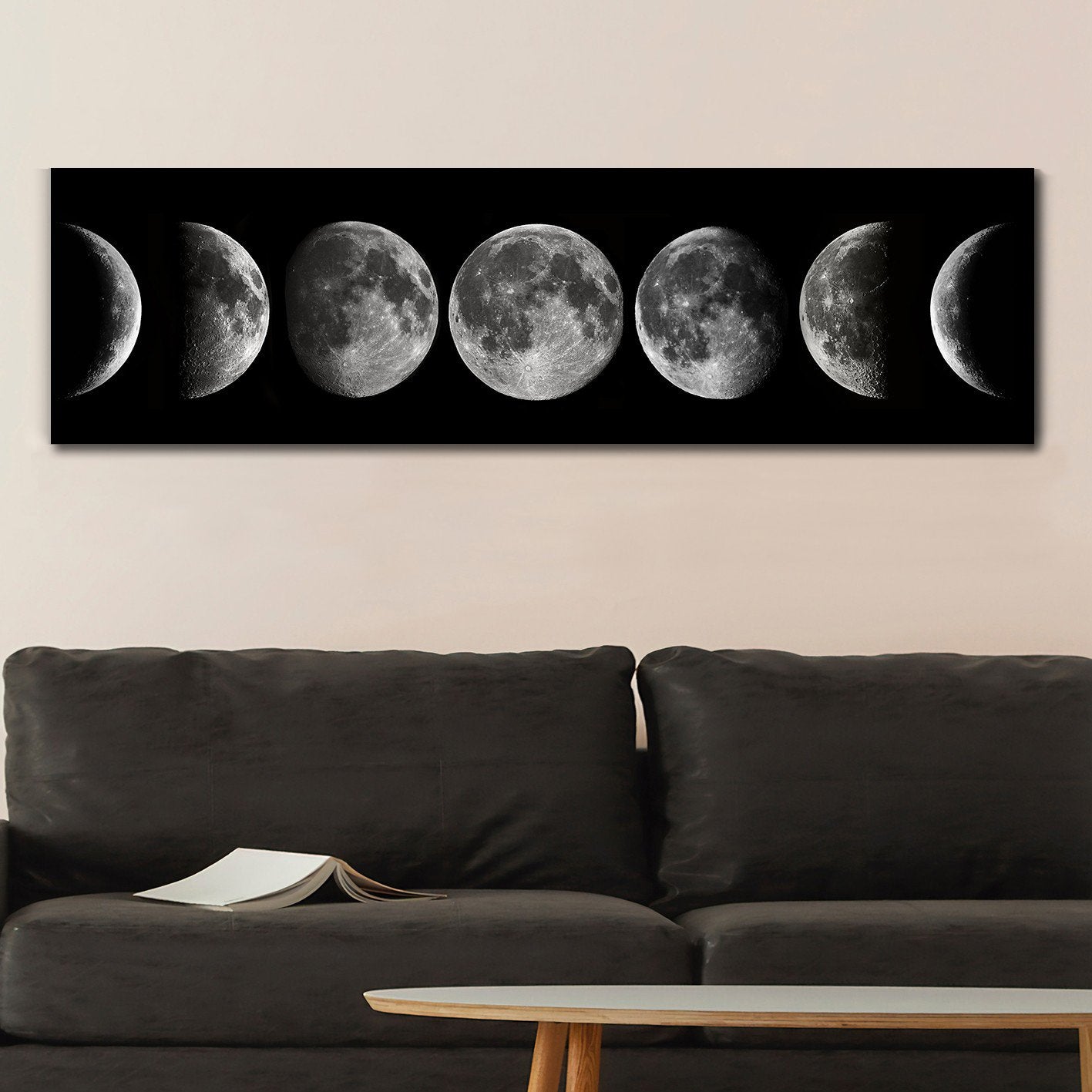 Impressionante pintura decorativa em tela, 50 x 120 cm | 100% tela, moldura de madeira com 3 cm de espessura | Perfeito para amantes de decoração e arte, obra de arte anônima exclusiva