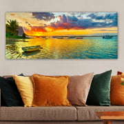 Pintura decorativa em tela – 50 x 120 cm – moldura de madeira – 100% tela