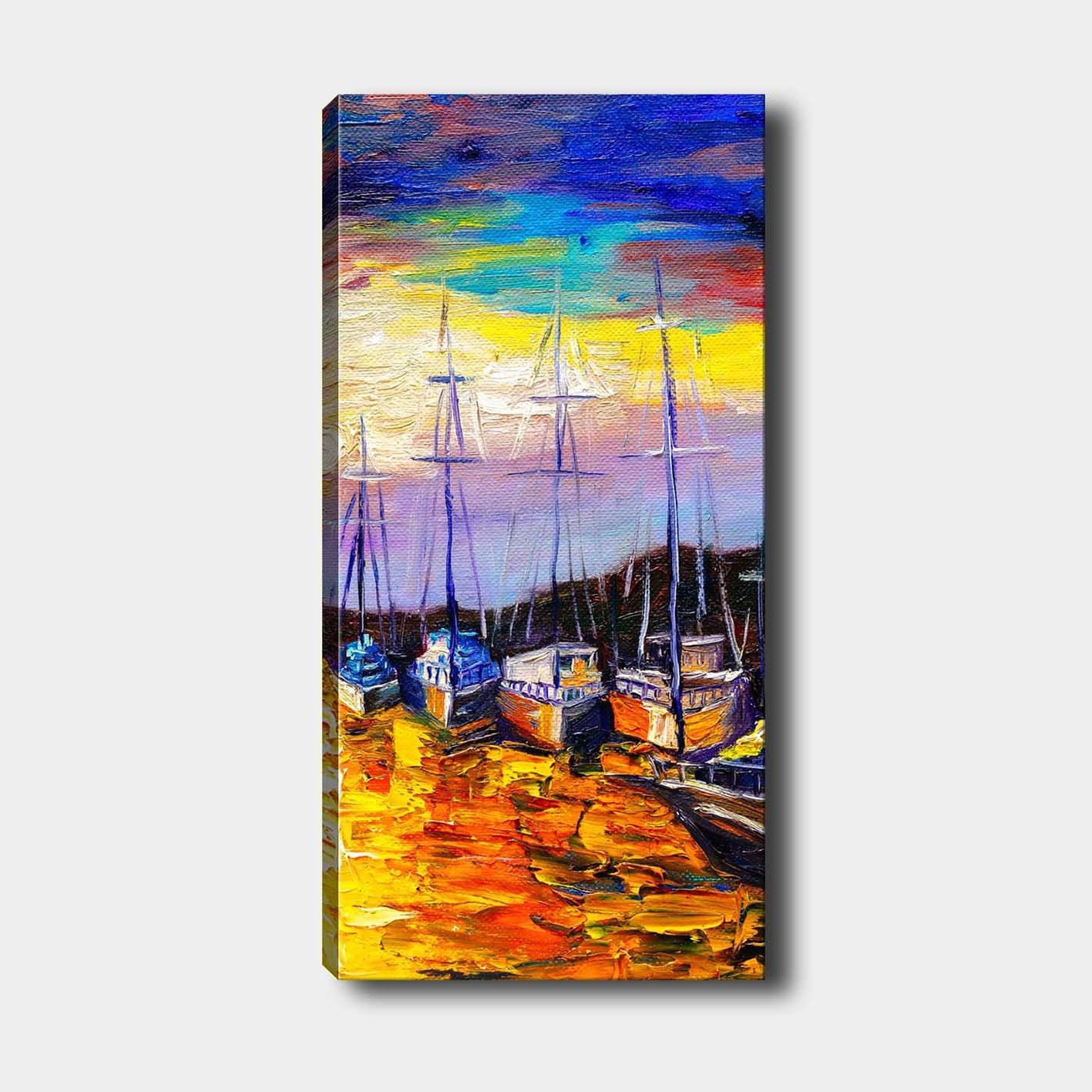 Impressionante pintura decorativa em tela, 50 x 120 cm | 100% tela, 100% moldura de madeira (3 cm de espessura) | Perfeito para amantes de decoração e arte