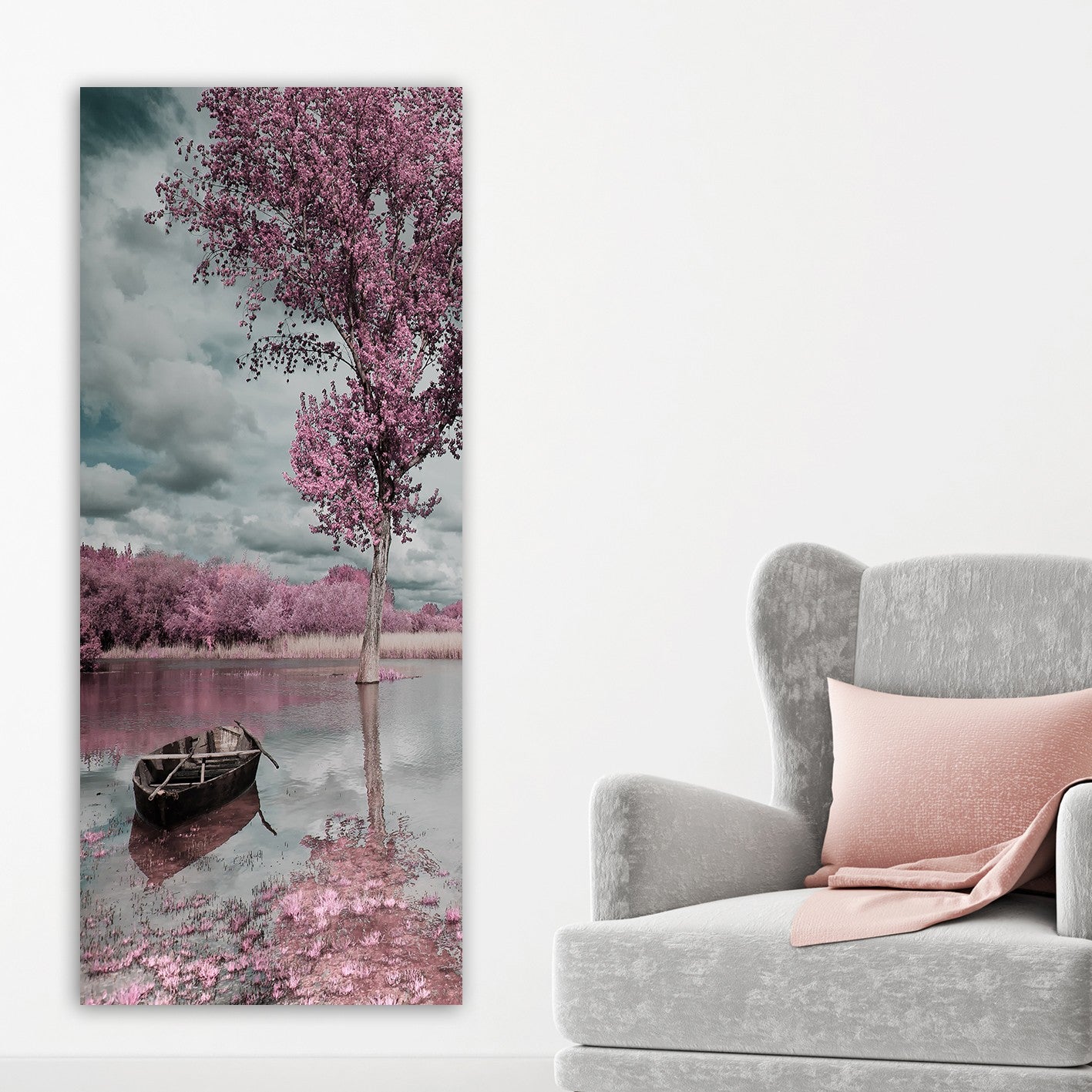 Impressionante pintura decorativa em tela, 50 x 120 cm | 100% tela, 100% moldura de madeira (3 cm de espessura) | Perfeito para amantes de decoração e arte