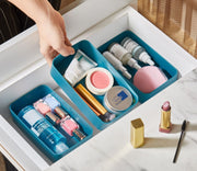 Organizador de maquilhagem – 11 x 19 x 5 cm – Turquesa – Plástico