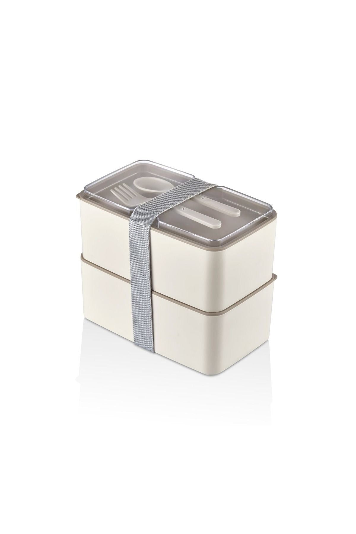 Conjunto de lancheiras – 18.5 x 11 x 5 cm – Branco e Cinzento – Plástico