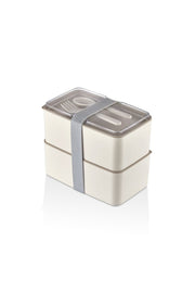 Conjunto de lancheiras – 18.5 x 11 x 5 cm – Branco e Cinzento – Plástico