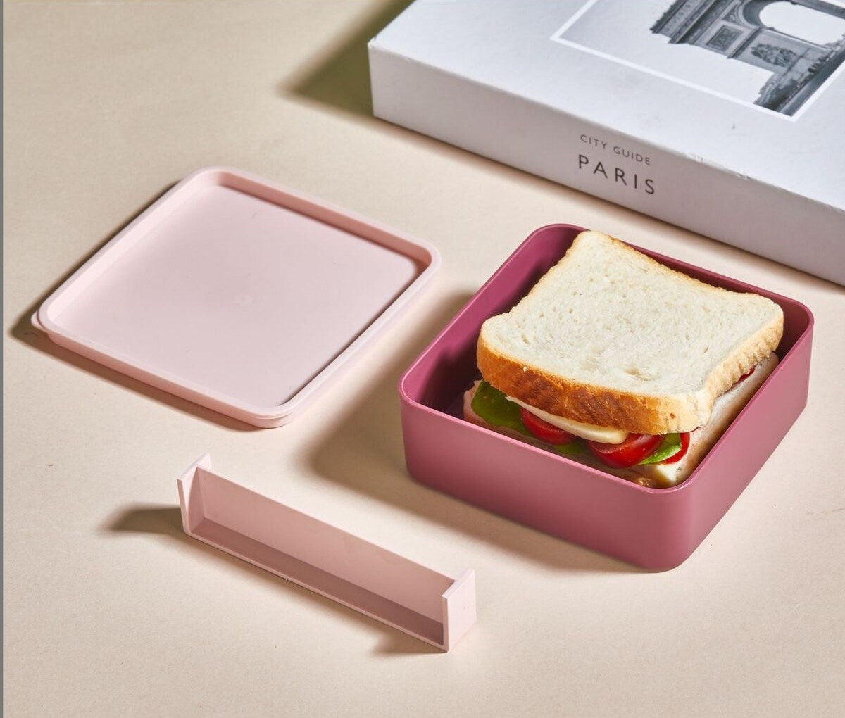 Conjunto de lancheiras – 14 x 14 x 5 cm – Rosa – Plástico