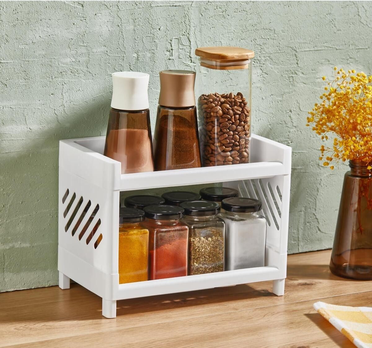 Organizador de Cozinha – 14 x 24 x 20 cm – Branco – Plástico