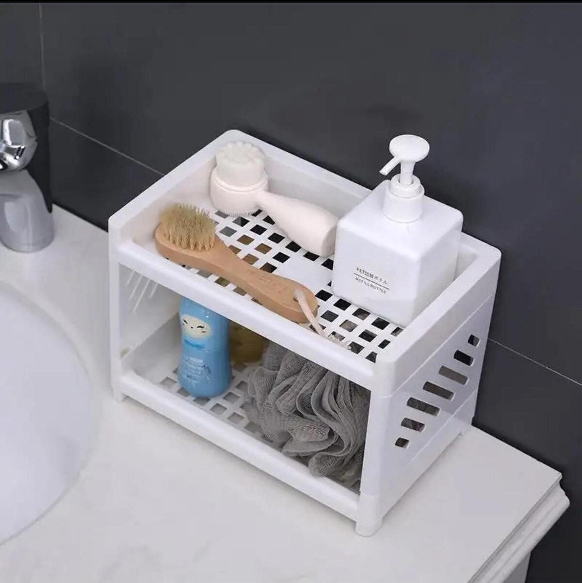 Organizador de Cozinha – 14 x 24 x 20 cm – Branco – Plástico