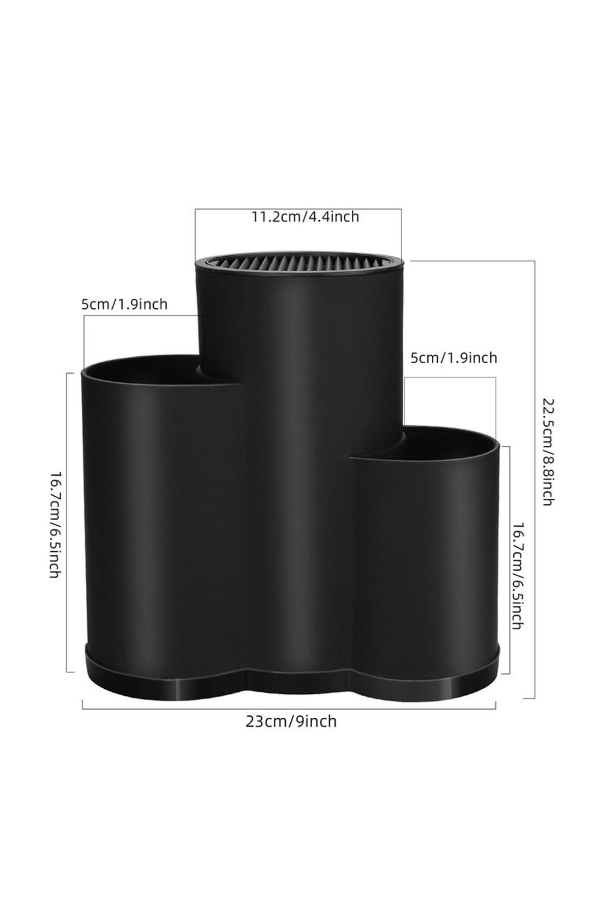Organizador de cozinha – 22 x 12 x 22 cm – Preto – Plástico