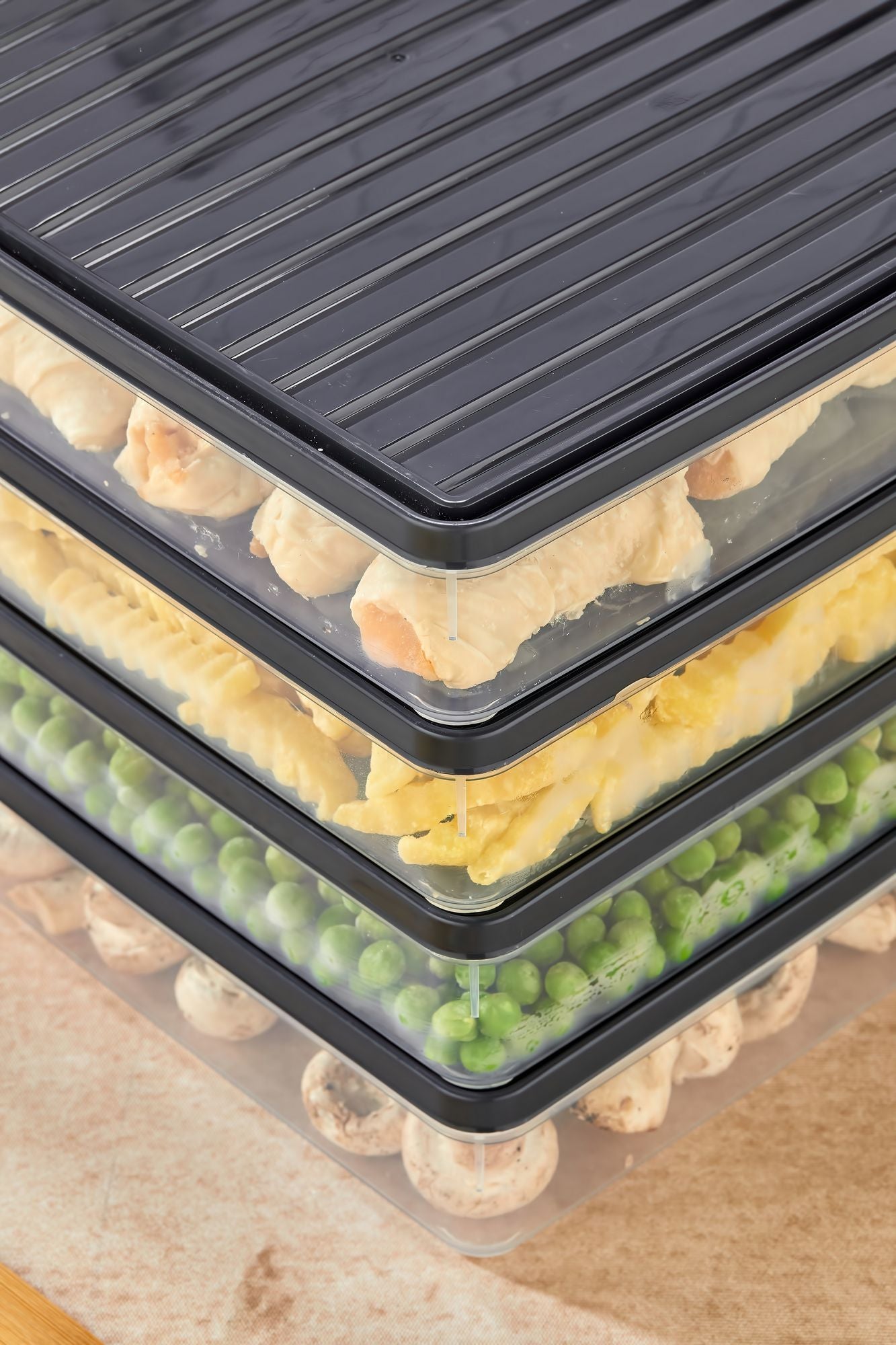 Conjunto de caixas de armazenamento – 27,5 x 5 x 22,5 cm – Antracite – Plástico