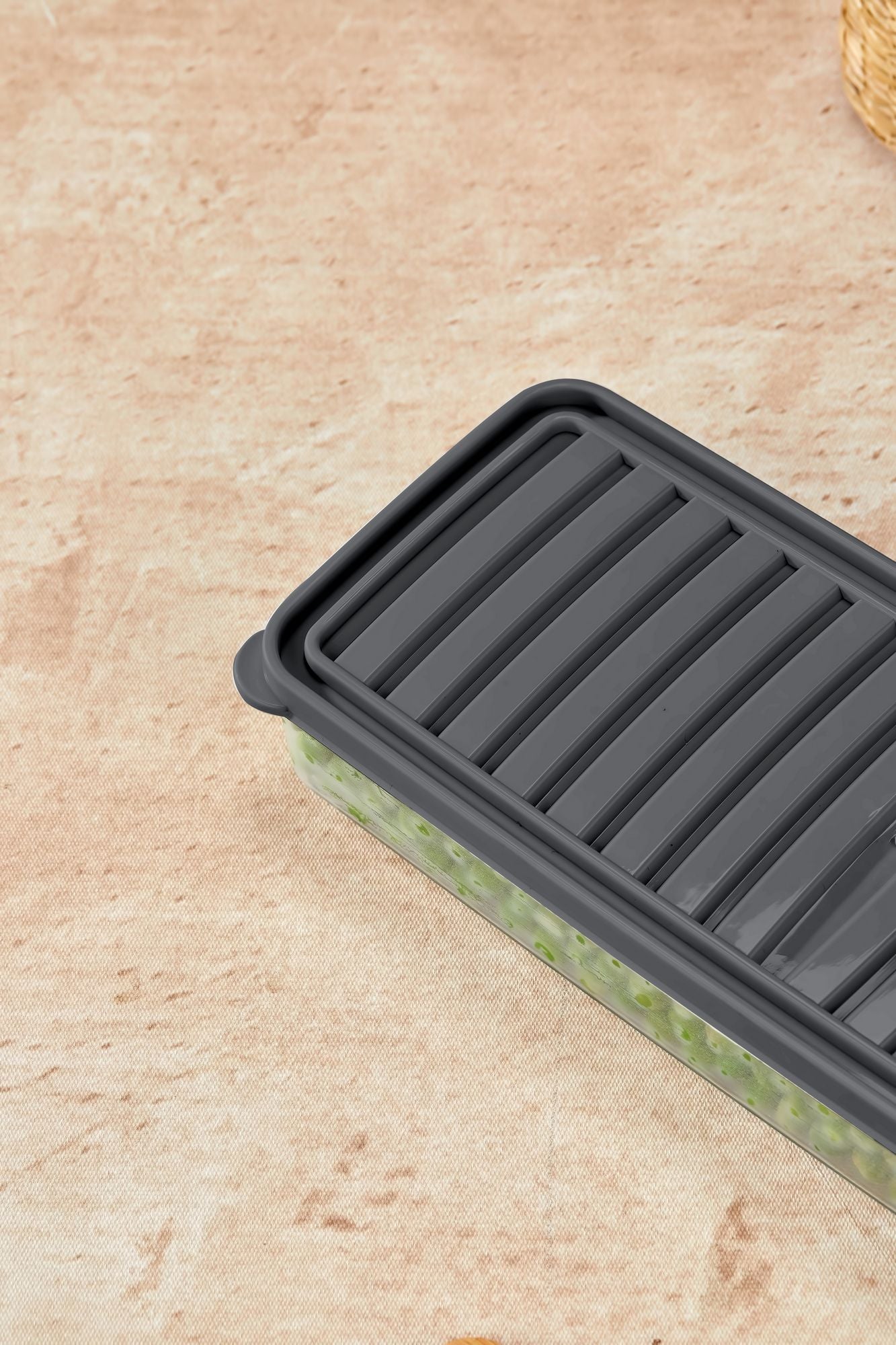 Conjunto de Caixas de Armazenamento (4 Peças) – 26,5 x 5 x 10,5 cm – Antracite – Plástico