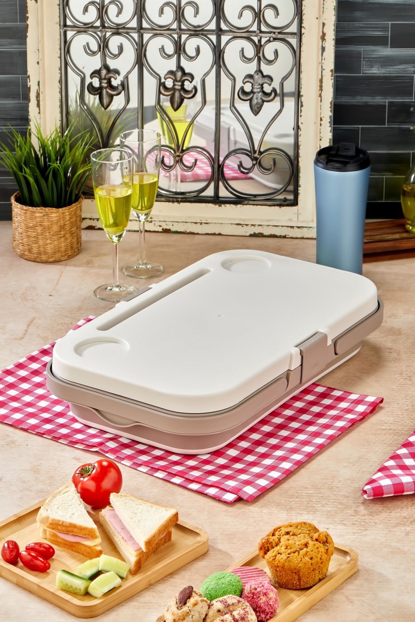 Organizador de Cozinha – 48 x 30 x 10 – Creme – Plástico