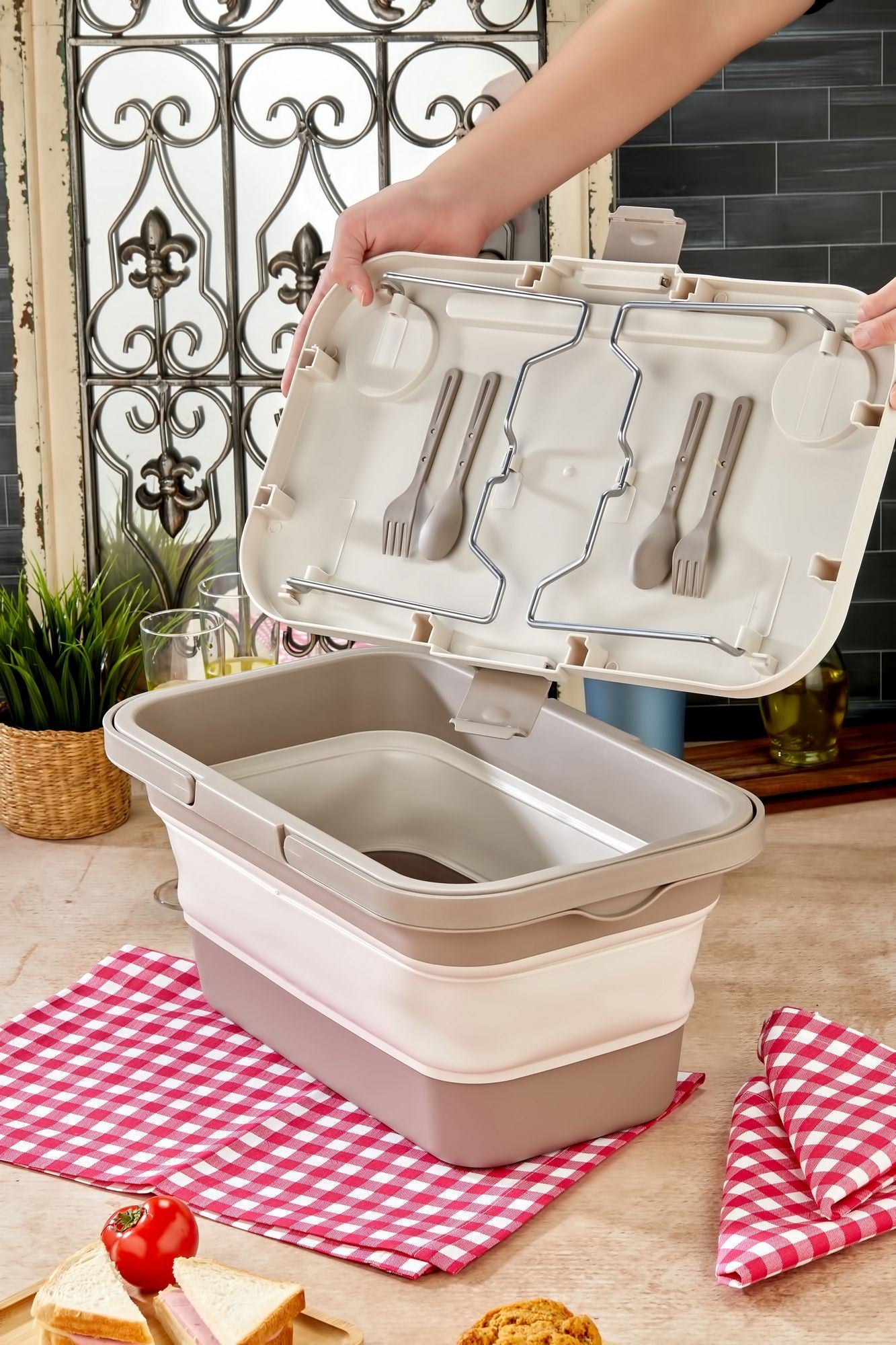 Organizador de Cozinha – 48 x 30 x 10 – Creme – Plástico