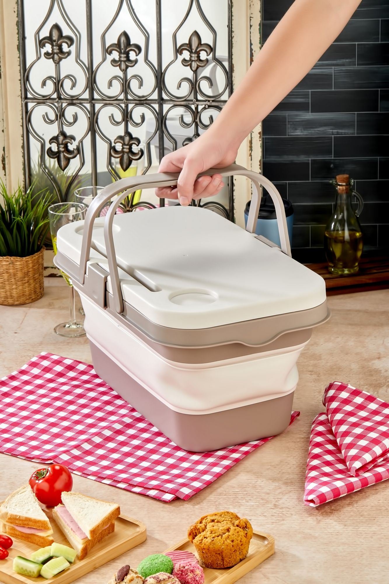 Organizador de Cozinha – 48 x 30 x 10 – Creme – Plástico