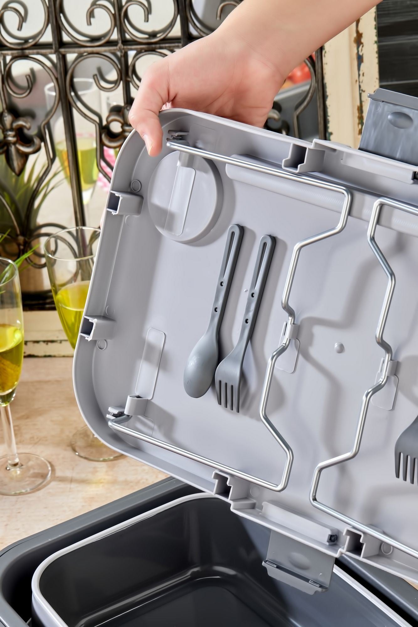 Organizador de Cozinha – 48 x 30 x 10 – Cinza – Plástico