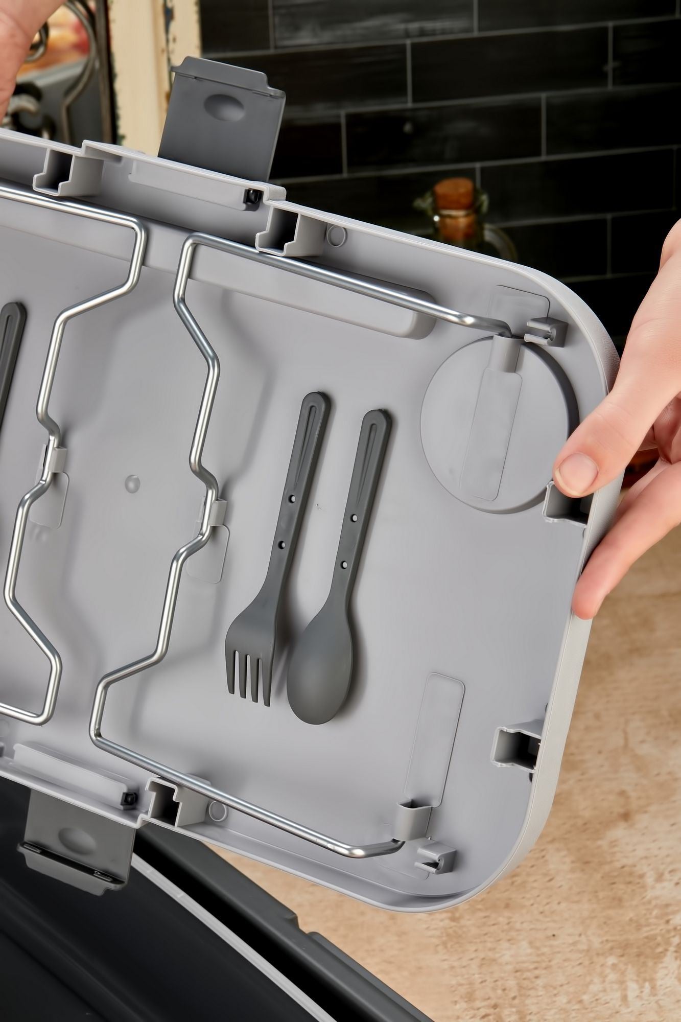 Organizador de Cozinha – 48 x 30 x 10 – Cinza – Plástico