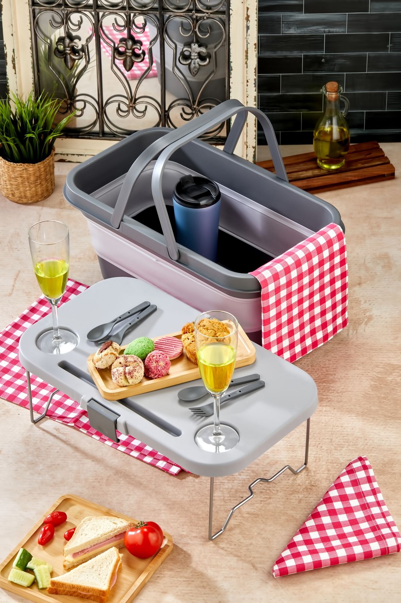 Organizador de Cozinha – 48 x 30 x 10 – Cinza – Plástico
