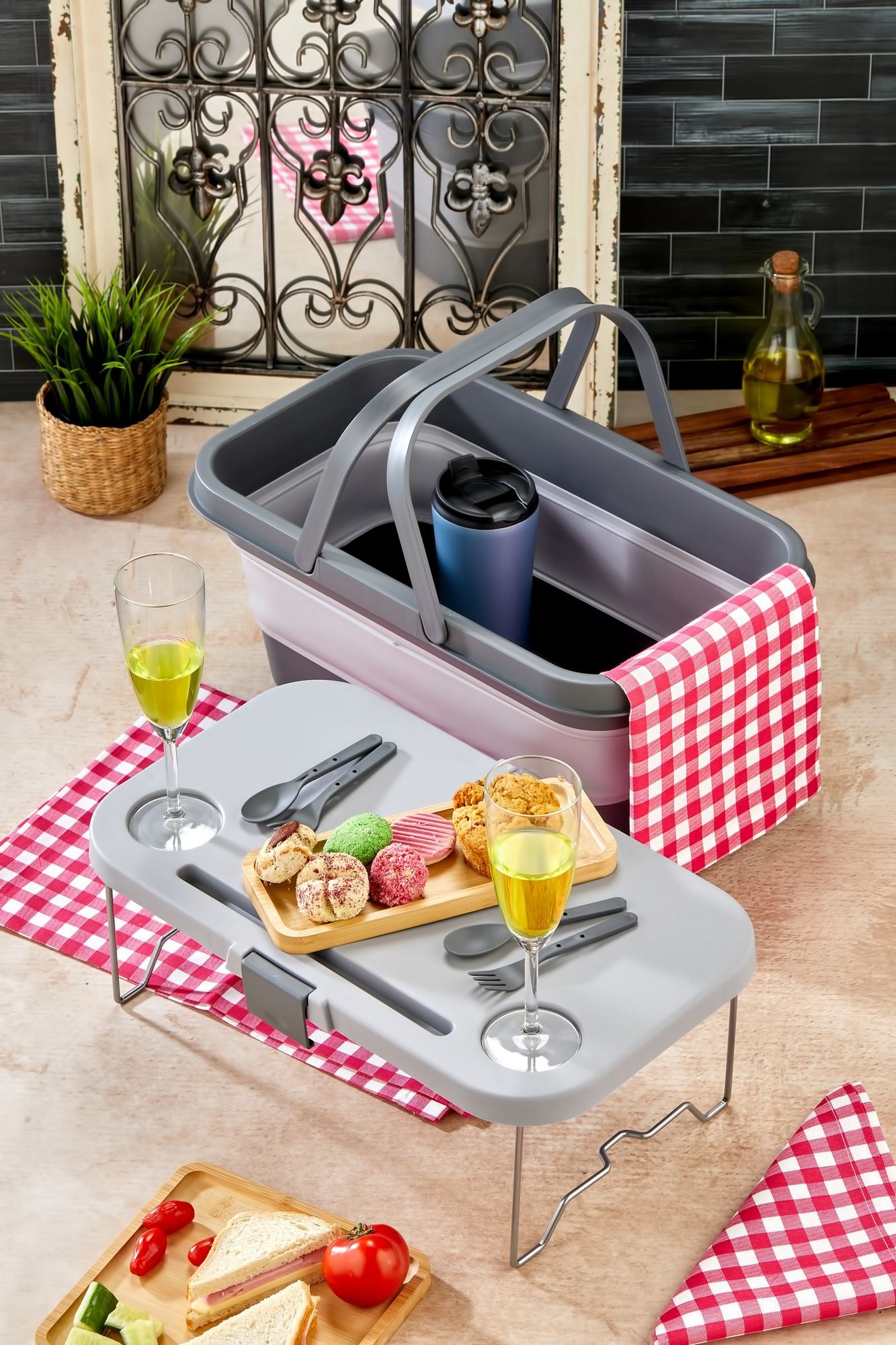 Organizador de Cozinha – 48 x 30 x 10 – Cinza – Plástico