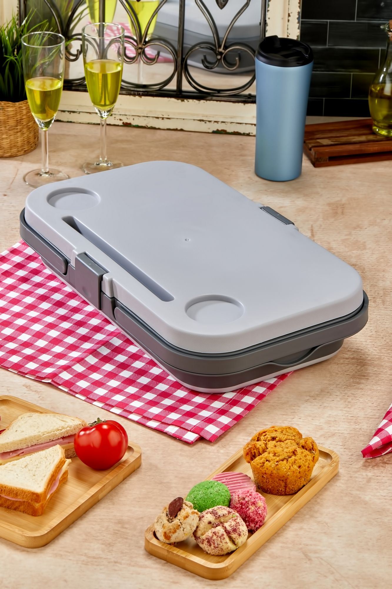Organizador de Cozinha – 48 x 30 x 10 – Cinza – Plástico