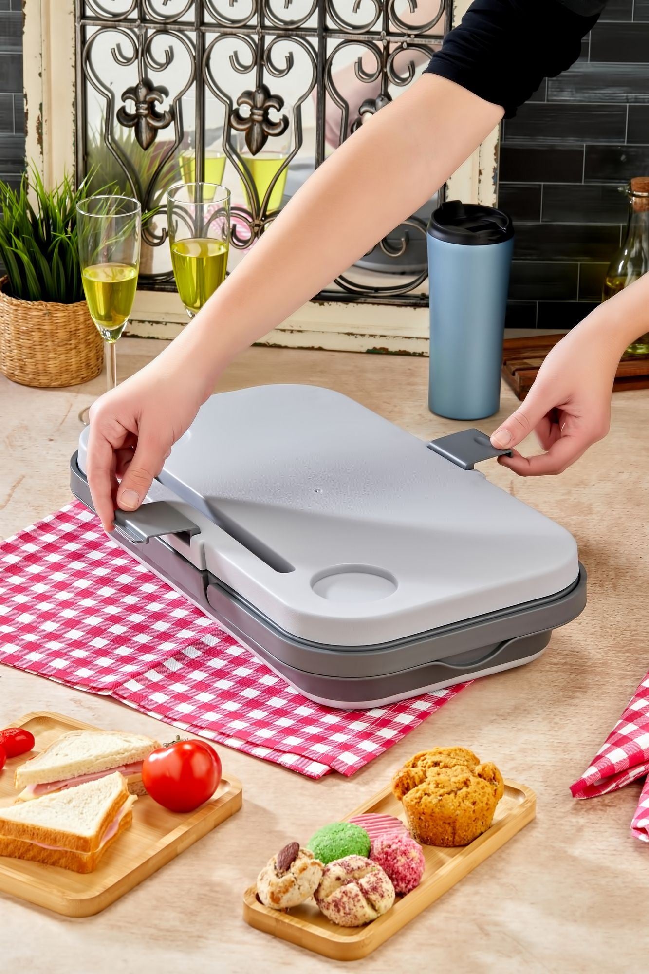 Organizador de Cozinha – 48 x 30 x 10 – Cinza – Plástico