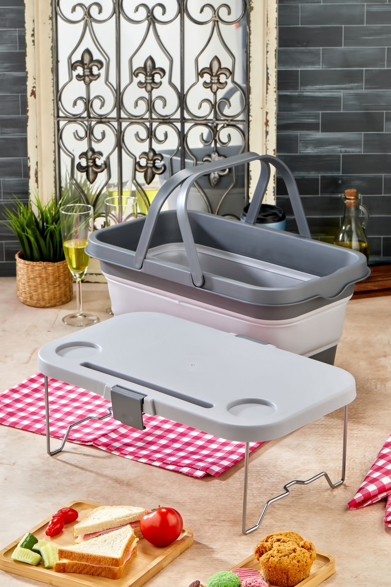 Organizador de Cozinha – 48 x 30 x 10 – Cinza – Plástico