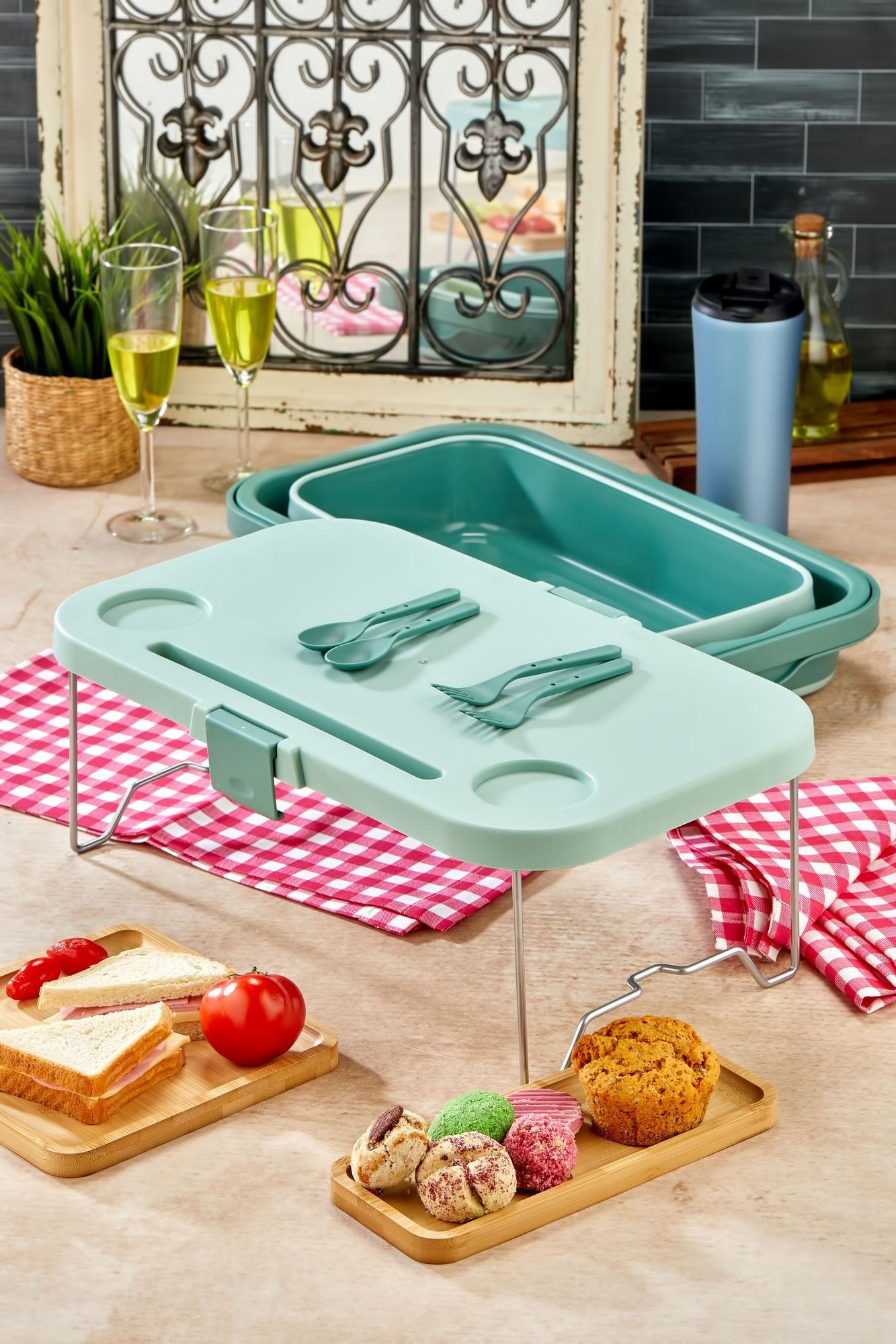Organizador de Cozinha – 48 x 30 x 10 cm – Verde – Plástico