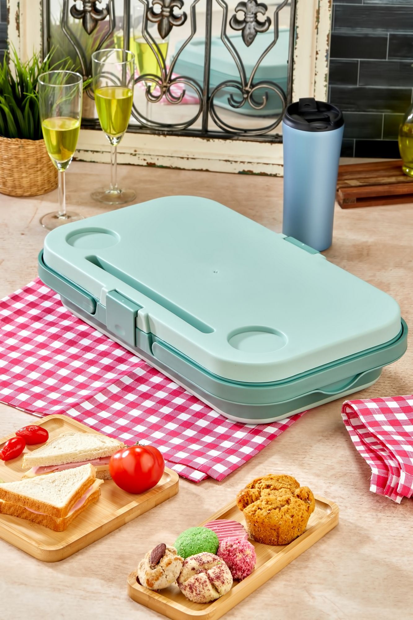 Organizador de Cozinha – 48 x 30 x 10 cm – Verde – Plástico