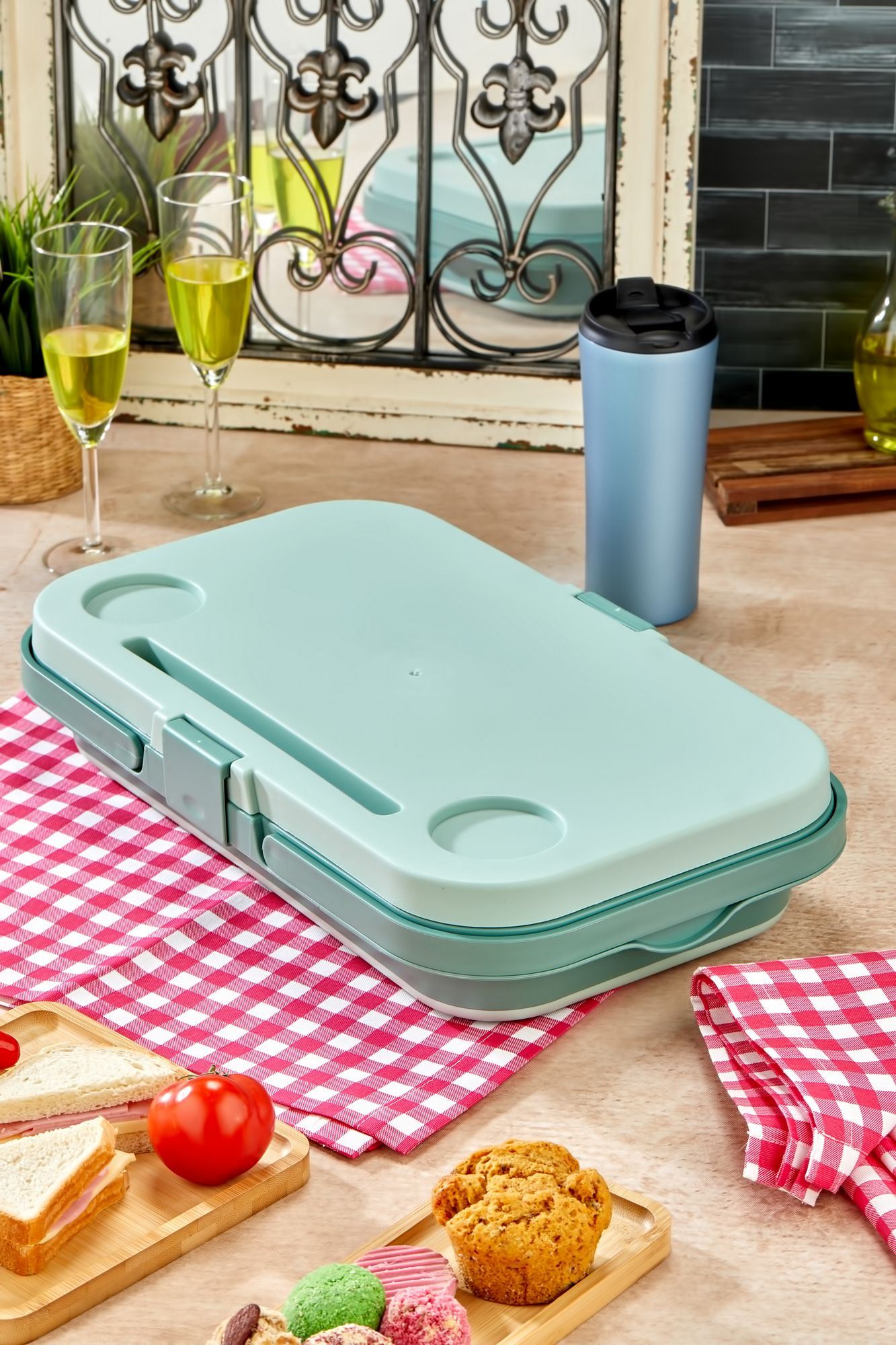 Organizador de Cozinha – 48 x 30 x 10 cm – Verde – Plástico