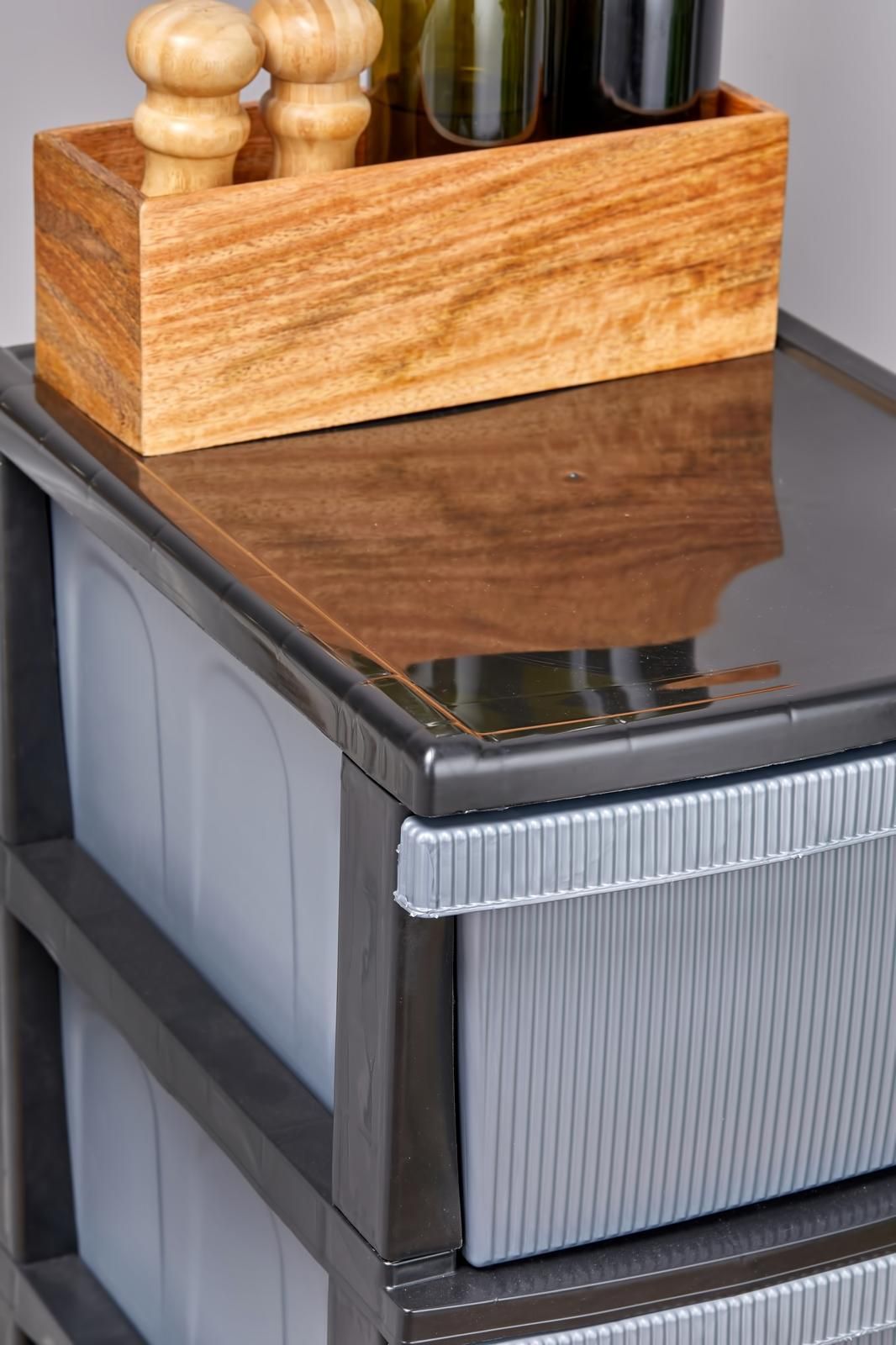 Organizador de Cozinha – 90 x 35 x 45 cm – Cinza – Plástico