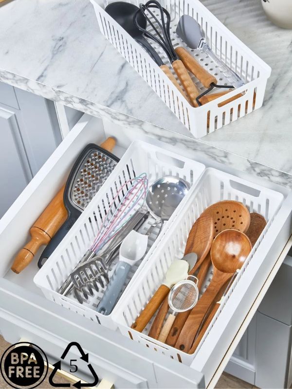 Organizador de Cozinha – 34,5 x 15 x 9 cm – Branco – Plástico