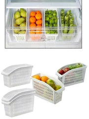 Conjunto de Organizadores de Geladeira – 27 x 17 x 13 – Branco – Plástico