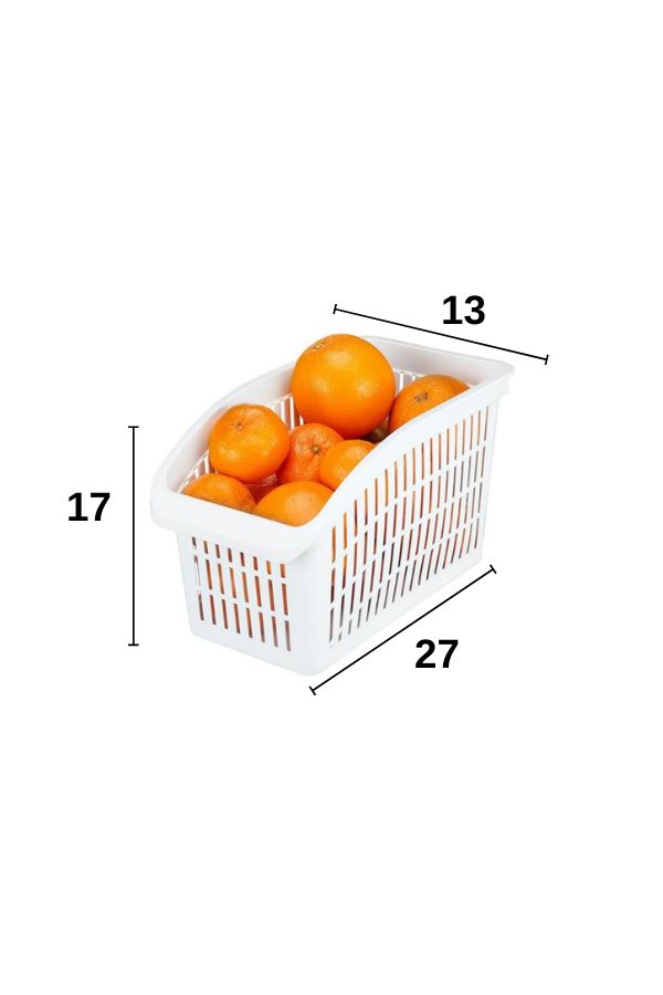 Conjunto de Organizadores de Geladeira – 27 x 17 x 13 – Branco – Plástico