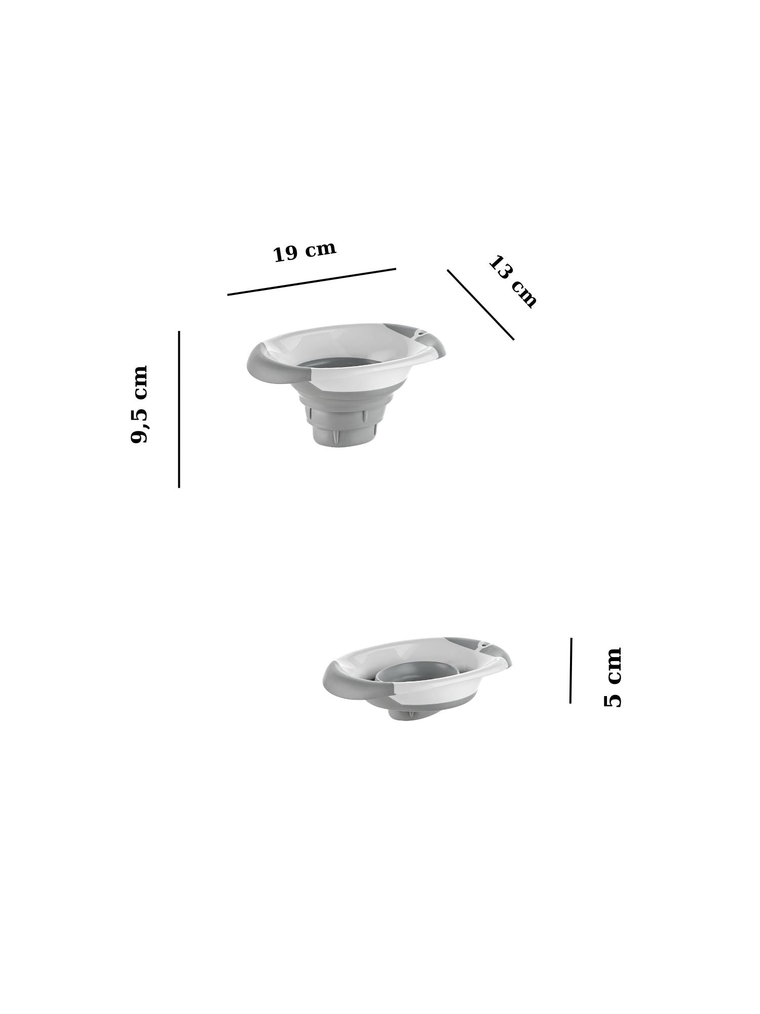 Organizador de Cozinha – 4 Peças – Branco e Cinza – Plástico