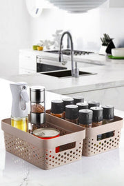 Organizador de Cozinha – 7 Peças – Marrom – Plástico