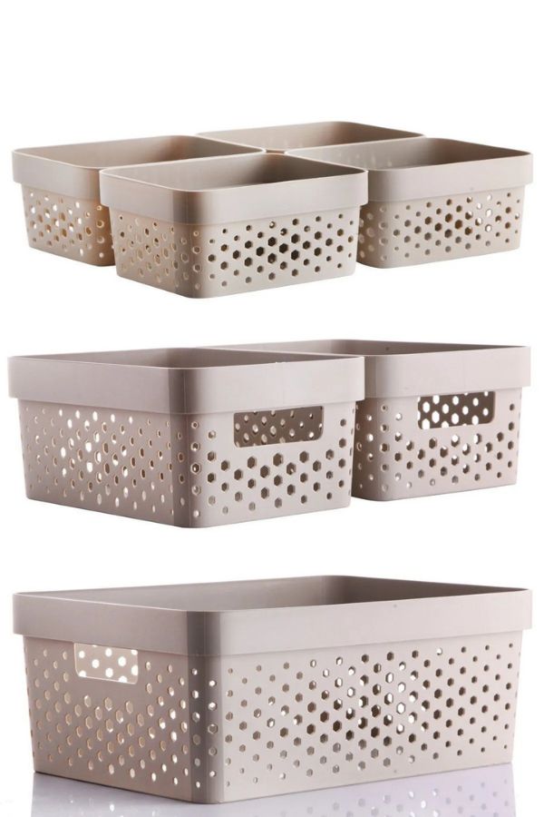 Organizador de Cozinha – 7 Peças – Marrom – Plástico